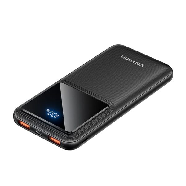 Vention 10000mAh Power Bank (Micro-USB + USB-C + USB-A + USB-A) 22.5W Black LED Display Type