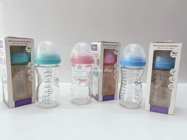 240ml Momeasy Wide Neck Glass Feeding Bottle