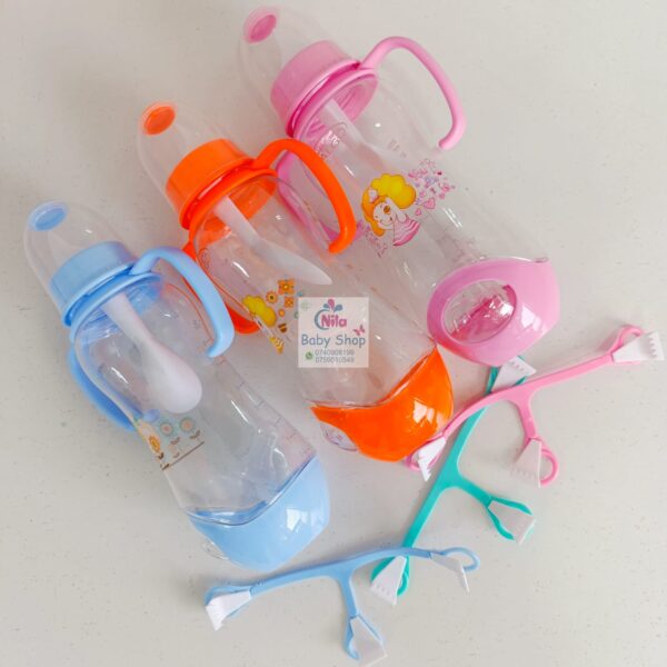 3 PCS Baby Feeding Bottle Baby Spoon Nappy Holder & Nipple Inserts