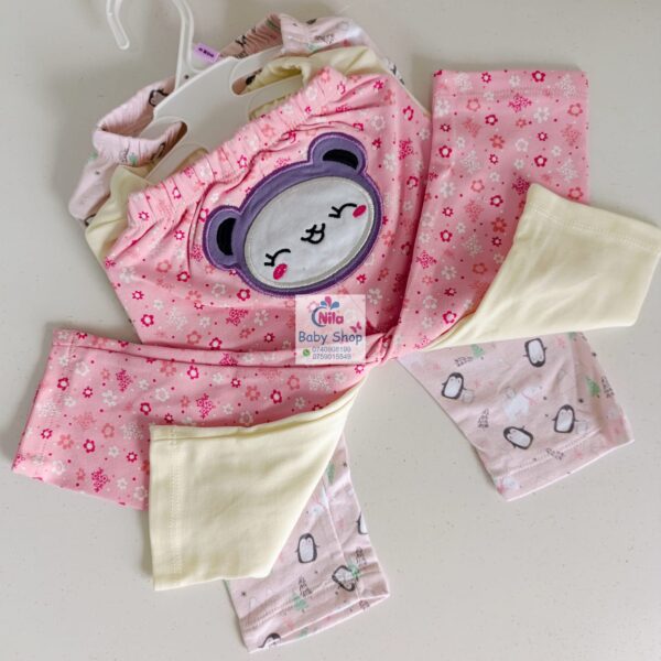 3pc Cotton Baby Girl Trousers