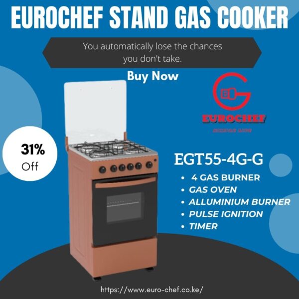 Eurochef Free Standing 4 Burner  Gas Cooker With gas Oven